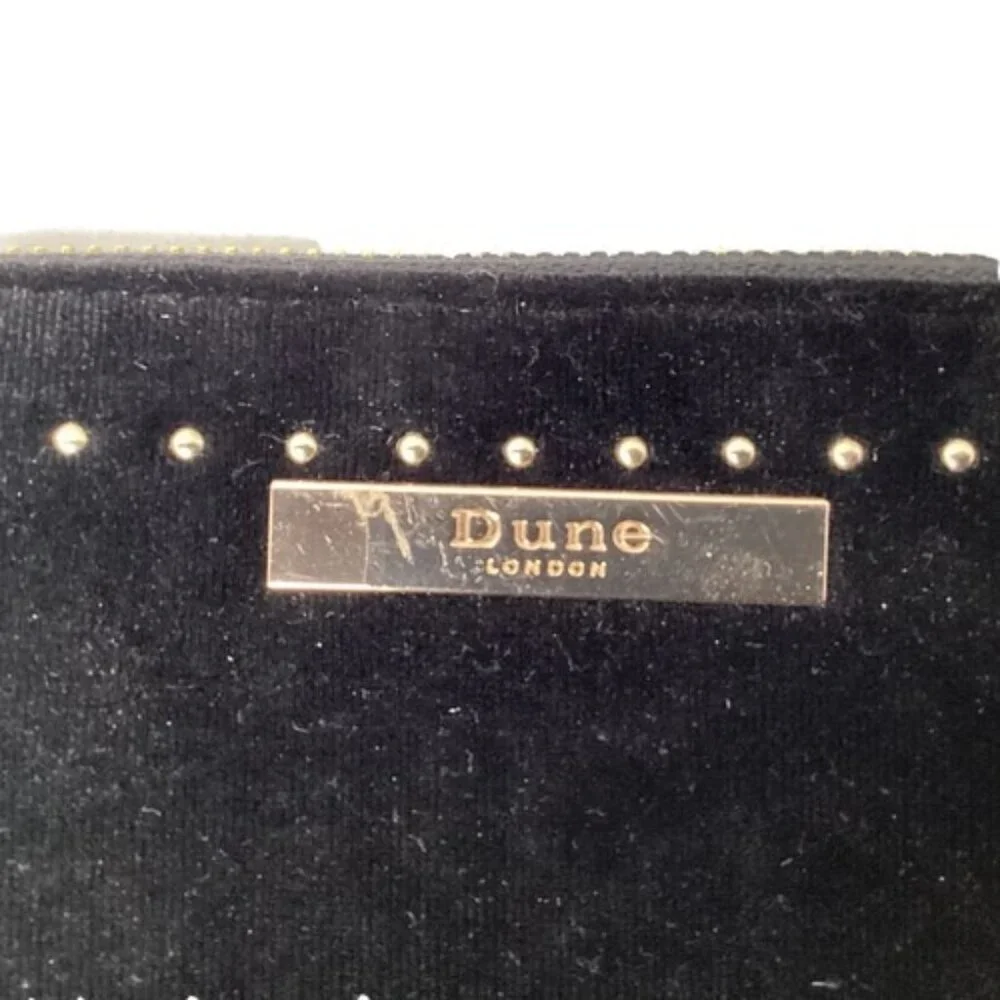 Dune London Clutch Makeup Bag Set of 2 Black Velvet Roses Vintage Gold Zipper - Picture 4 of 7